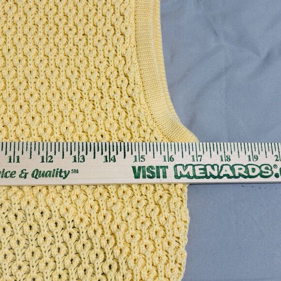 Buckle Gilded Intent Crochet Knit Crop Top Yellow Knit Sz Large - Picture 6 of 9